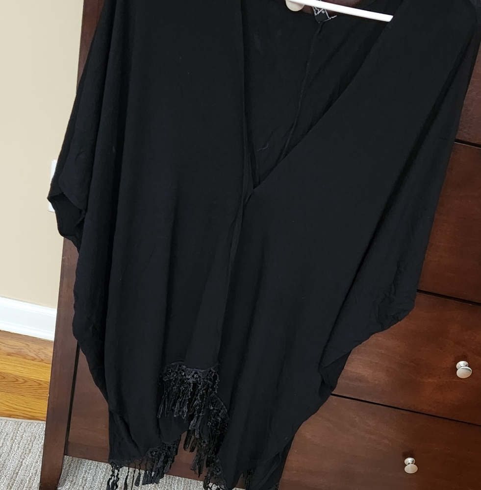 Black Fringe Shawl
